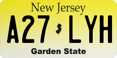 NJ license plate A27LYH
