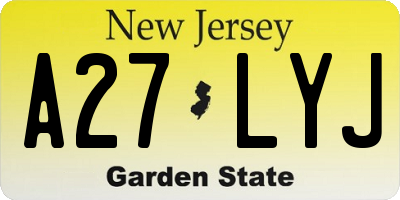 NJ license plate A27LYJ