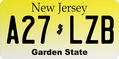NJ license plate A27LZB