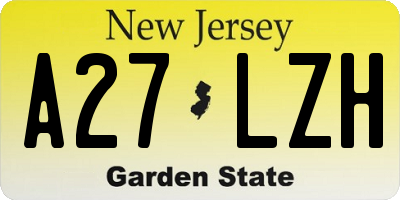NJ license plate A27LZH