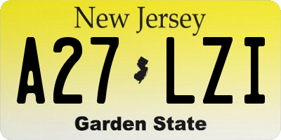 NJ license plate A27LZI
