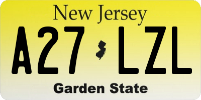 NJ license plate A27LZL