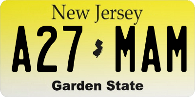 NJ license plate A27MAM