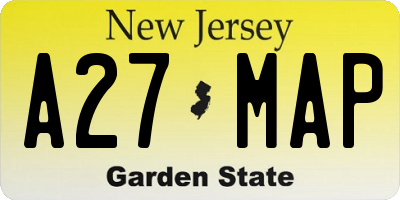 NJ license plate A27MAP