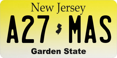 NJ license plate A27MAS