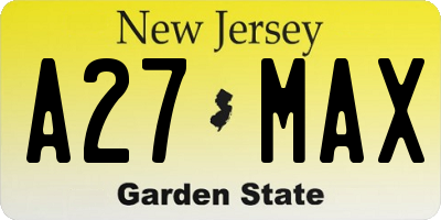 NJ license plate A27MAX