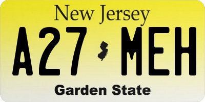 NJ license plate A27MEH