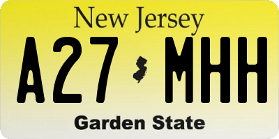 NJ license plate A27MHH