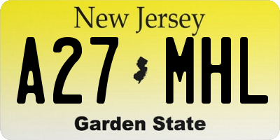 NJ license plate A27MHL