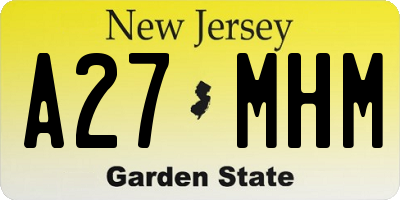 NJ license plate A27MHM