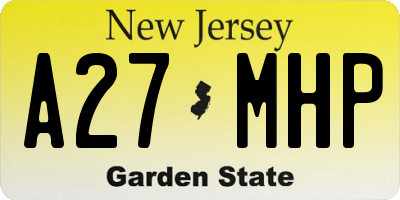 NJ license plate A27MHP