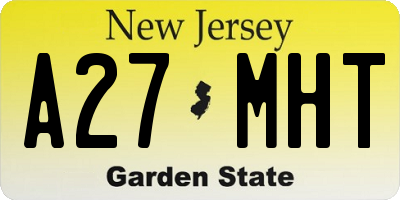 NJ license plate A27MHT
