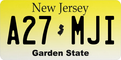 NJ license plate A27MJI