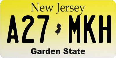 NJ license plate A27MKH