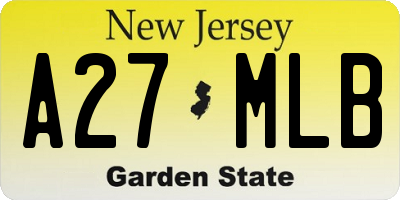 NJ license plate A27MLB