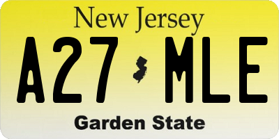 NJ license plate A27MLE