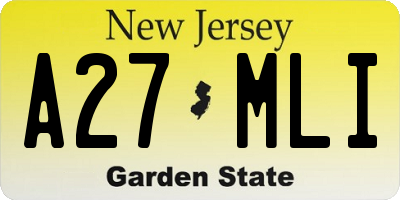 NJ license plate A27MLI