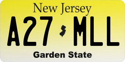 NJ license plate A27MLL