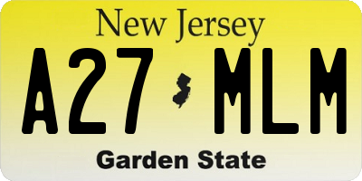 NJ license plate A27MLM