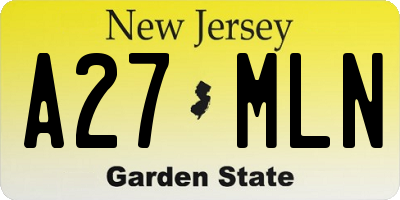 NJ license plate A27MLN