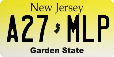 NJ license plate A27MLP