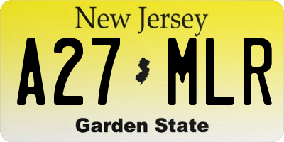 NJ license plate A27MLR