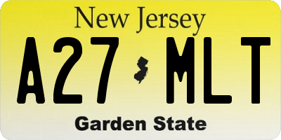 NJ license plate A27MLT