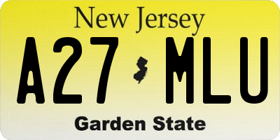NJ license plate A27MLU