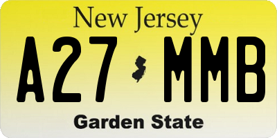 NJ license plate A27MMB