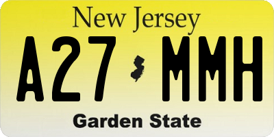 NJ license plate A27MMH