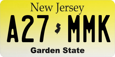 NJ license plate A27MMK