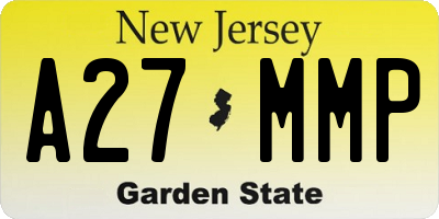 NJ license plate A27MMP