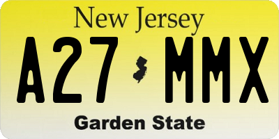 NJ license plate A27MMX