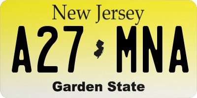 NJ license plate A27MNA