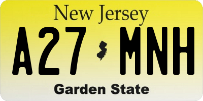 NJ license plate A27MNH