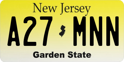 NJ license plate A27MNN