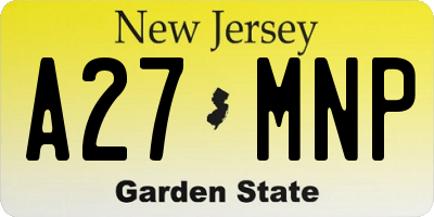 NJ license plate A27MNP
