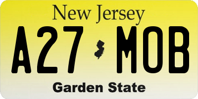 NJ license plate A27MOB