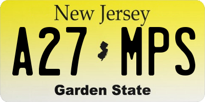 NJ license plate A27MPS