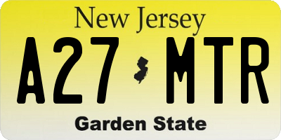 NJ license plate A27MTR