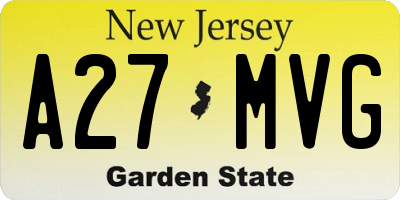 NJ license plate A27MVG