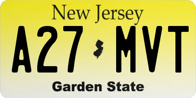 NJ license plate A27MVT