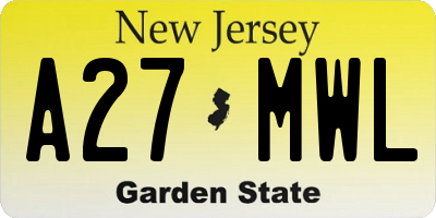 NJ license plate A27MWL