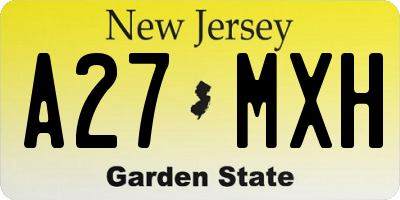 NJ license plate A27MXH