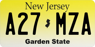 NJ license plate A27MZA