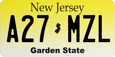 NJ license plate A27MZL