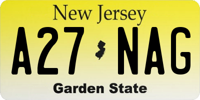 NJ license plate A27NAG