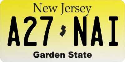 NJ license plate A27NAI