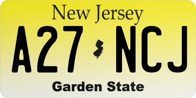 NJ license plate A27NCJ