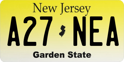 NJ license plate A27NEA